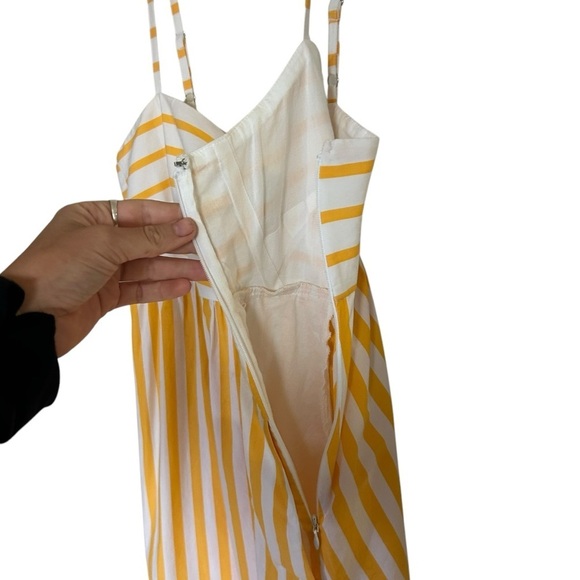 NWT J. Crew Strappy Tie Back Sundress in Marigold Stripe size 12 Coastal - Picture 11 of 16